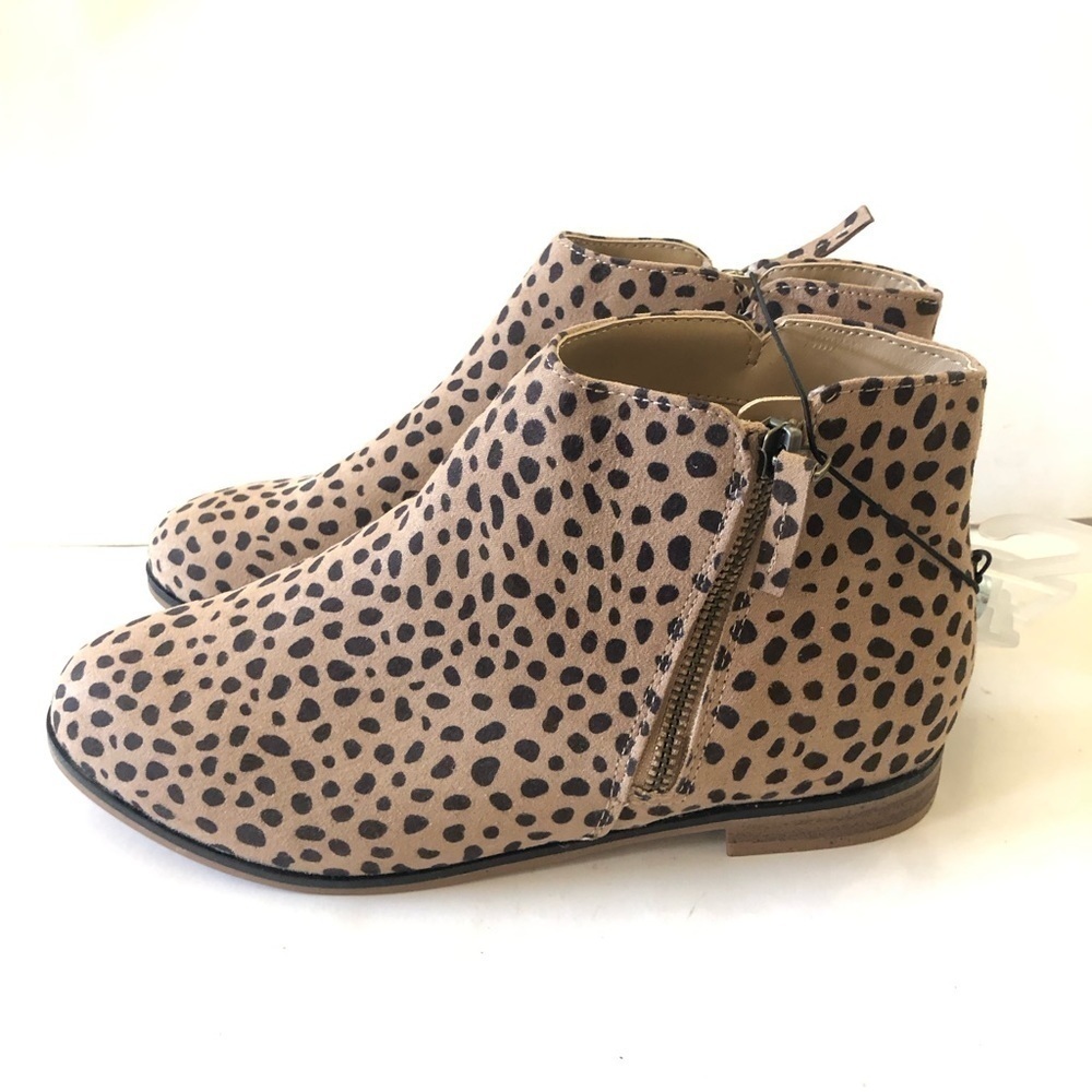 Cat & Jack Girls Judi Leopard Print Zipper Ankle Bootie Size 5 - Picture 2 of 10